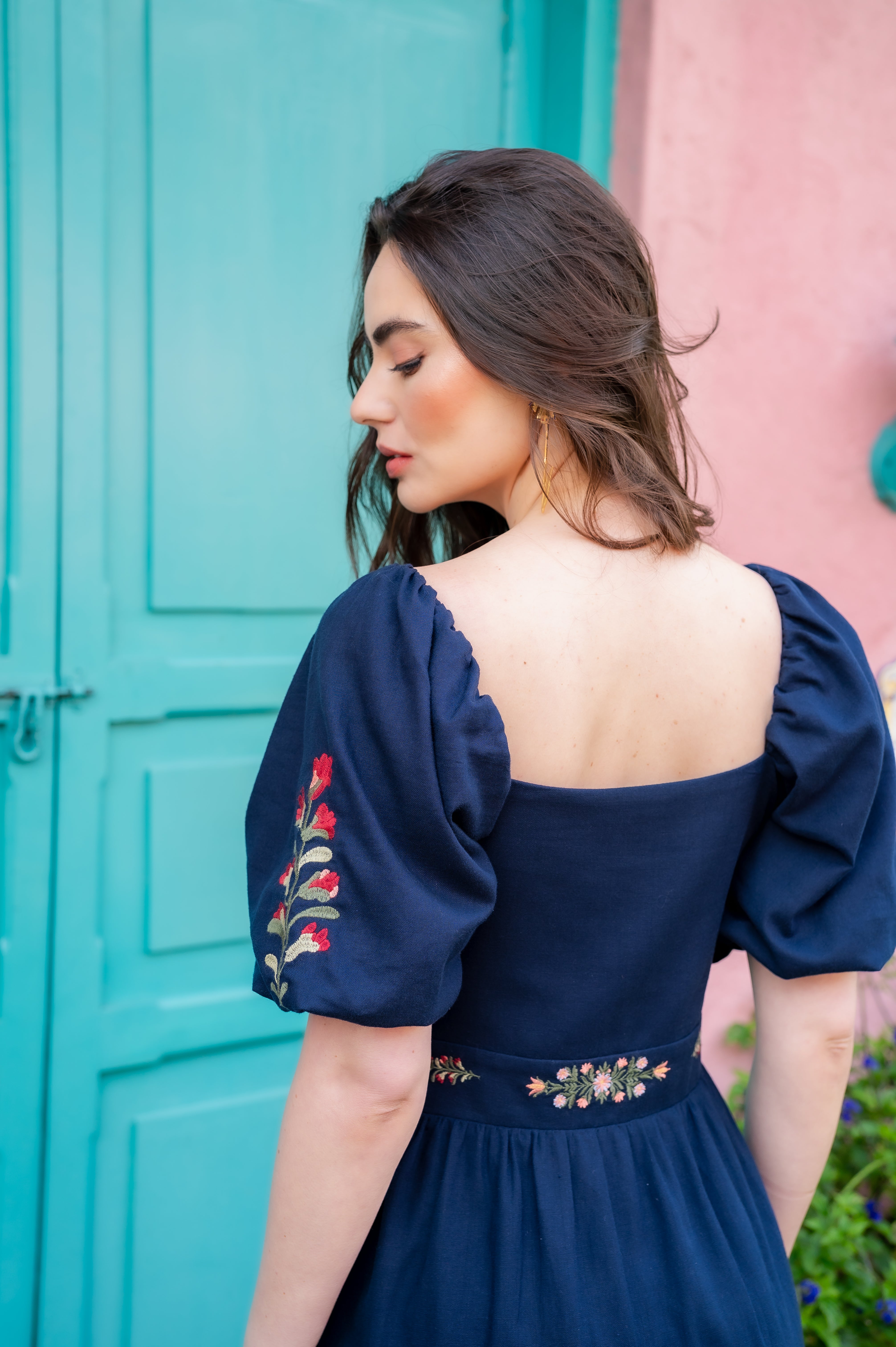 GANESHA EMBROIDERY MAXI DRESS