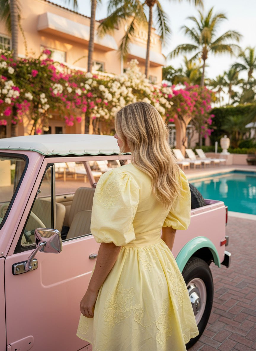 BUTTERCREAM YELLOW MINI DRESS - Rosa Pistacho