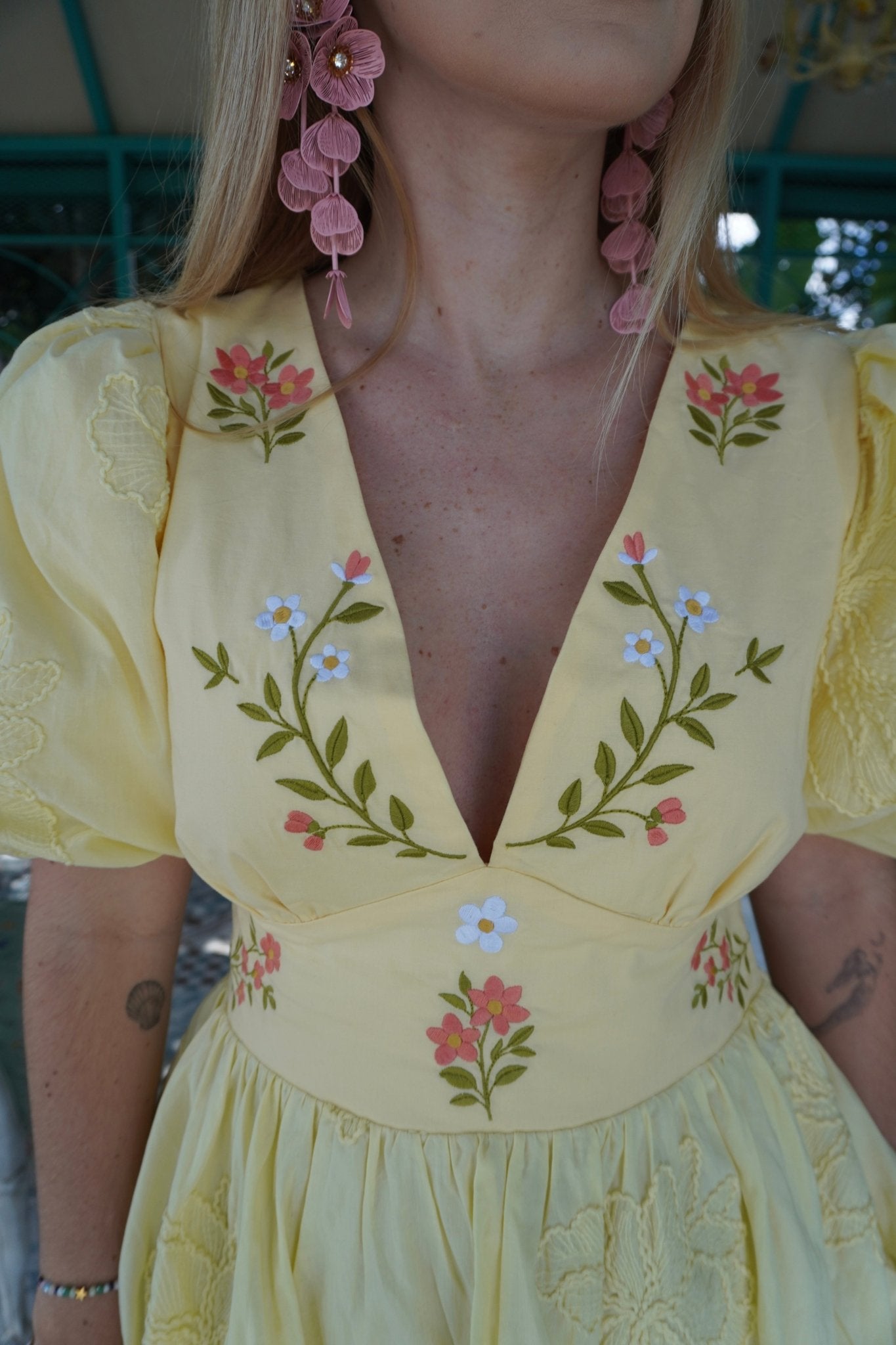 BUTTERCREAM YELLOW mini dress - Rosa Pistacho
