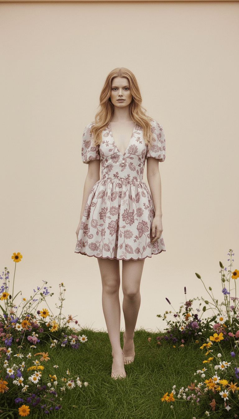 EMBROIDERED DRESSES - Rosa Pistacho