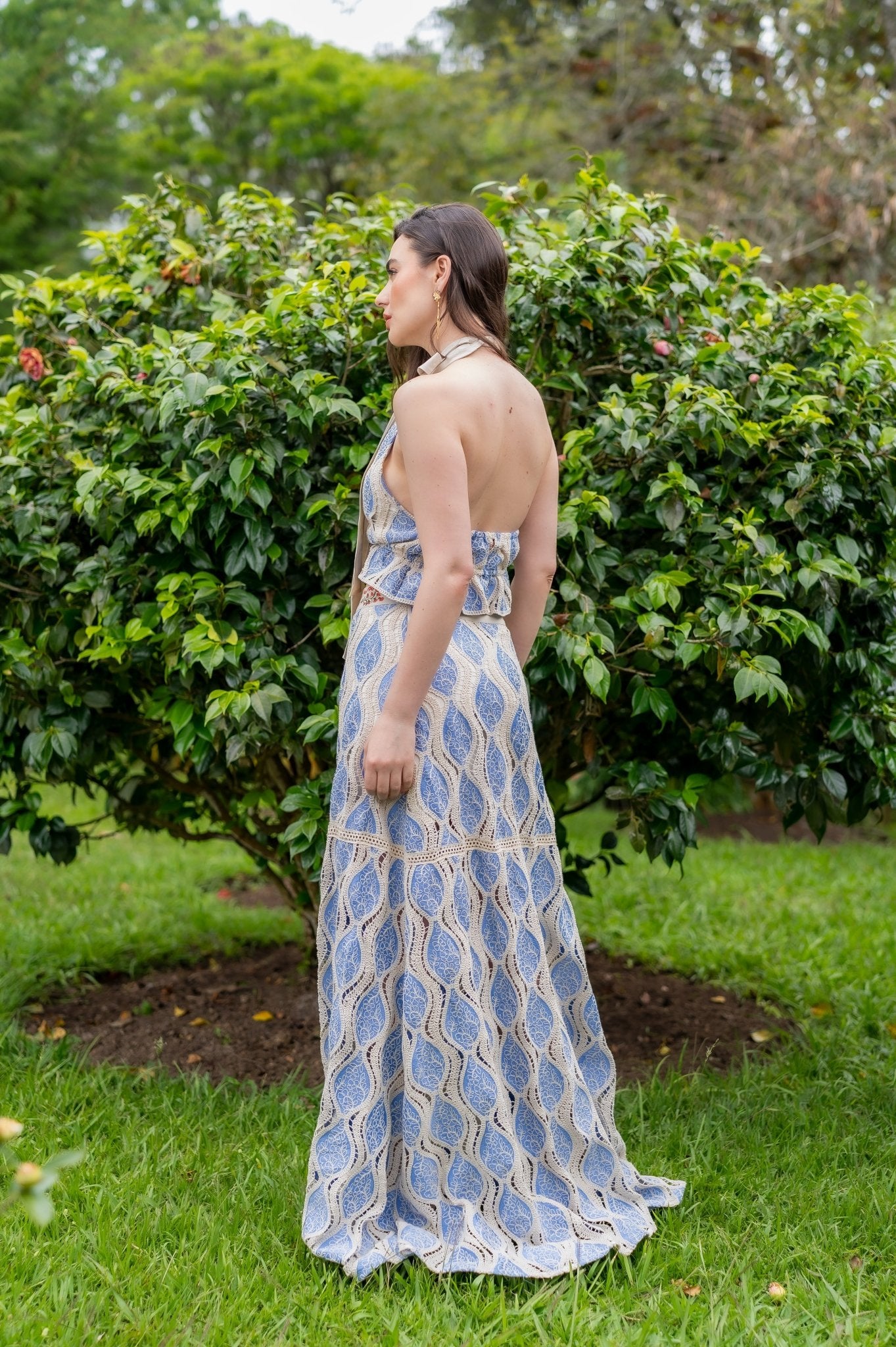 FALDA LARGA ANANDA EMBROIDERED - Rosa Pistacho