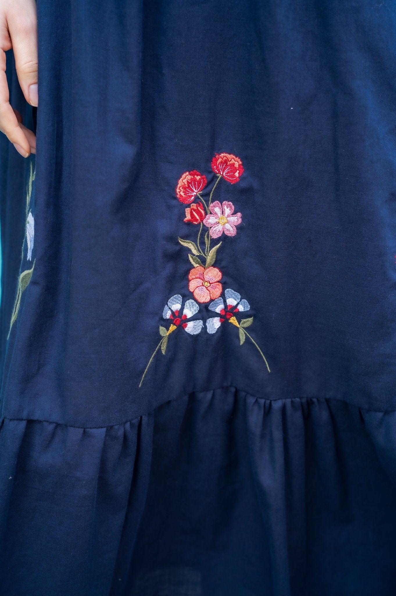 GANESHA EMBROIDERY MAXI DRESS - Rosa Pistacho