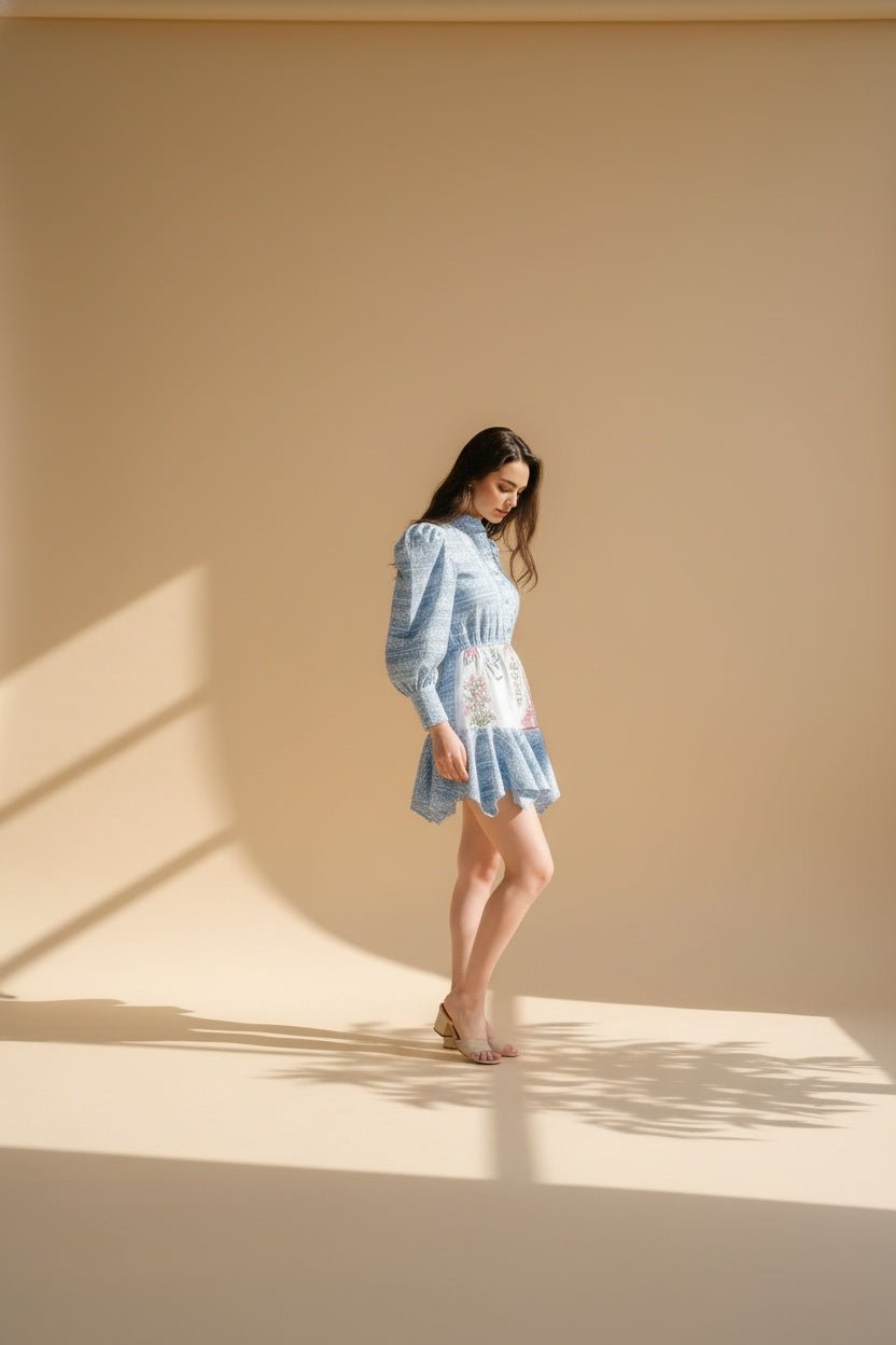 MERAKI mini dress - Rosa Pistacho