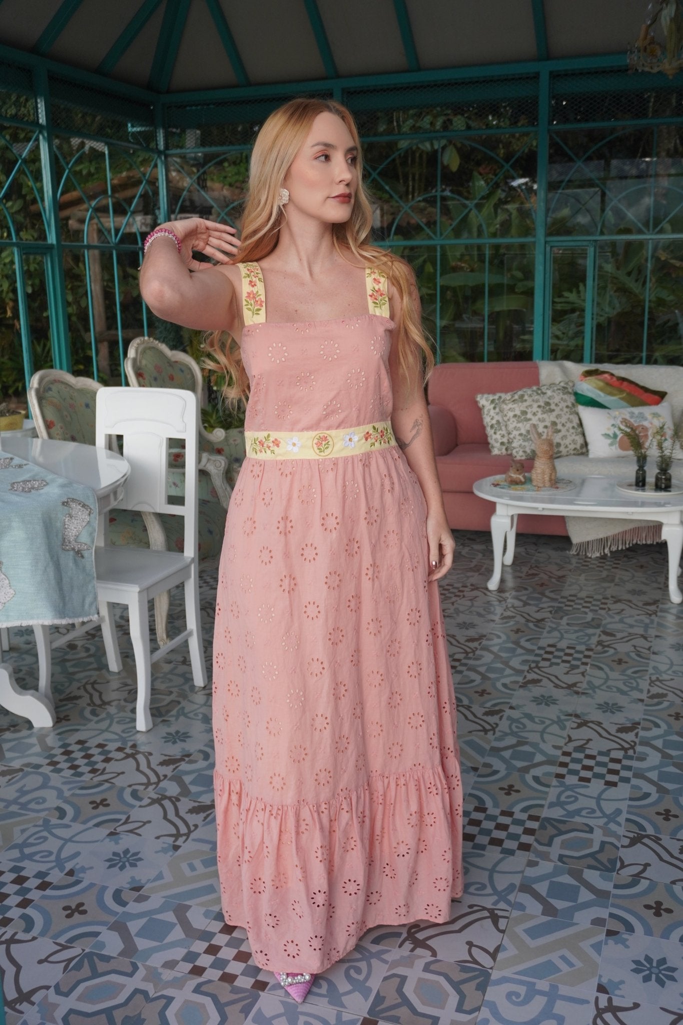 MIMOSA MAXI DRESS - Rosa Pistacho