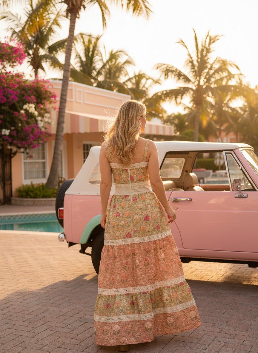 ROSABELLE MEADOW MAXI DRESS - Rosa Pistacho