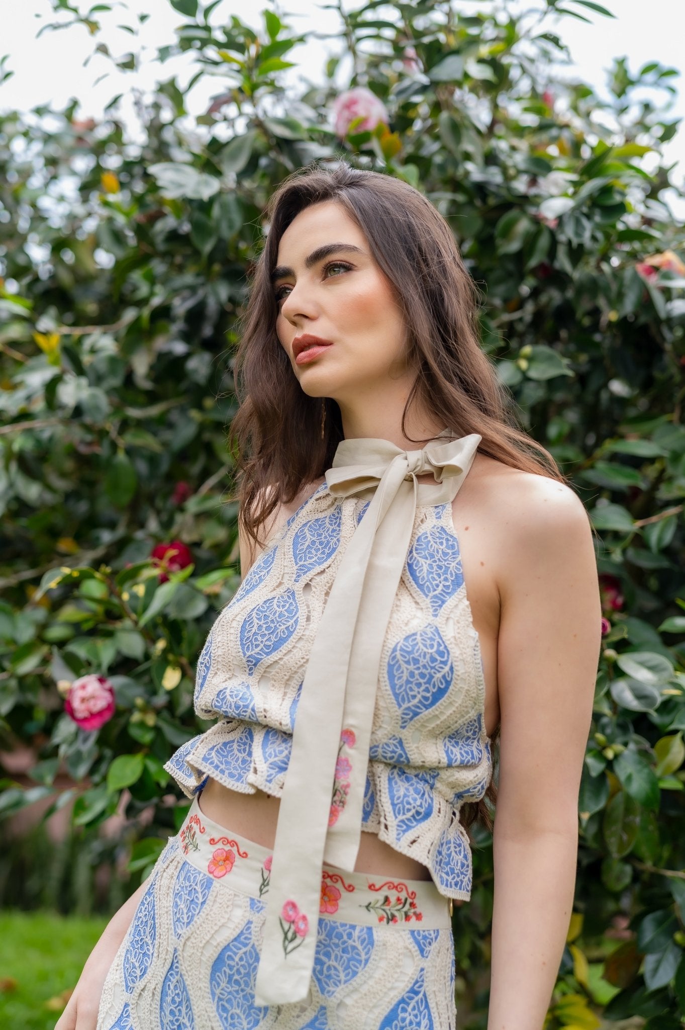 TOP ANANDA EMBROIDERED - Rosa Pistacho