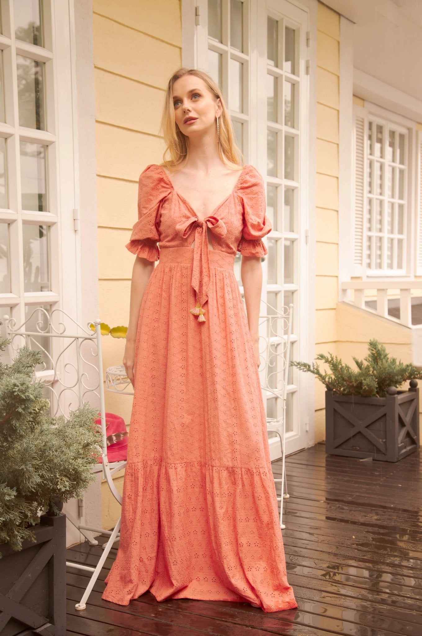 Ambari ojalillo maxi dress - Rosa Pistacho