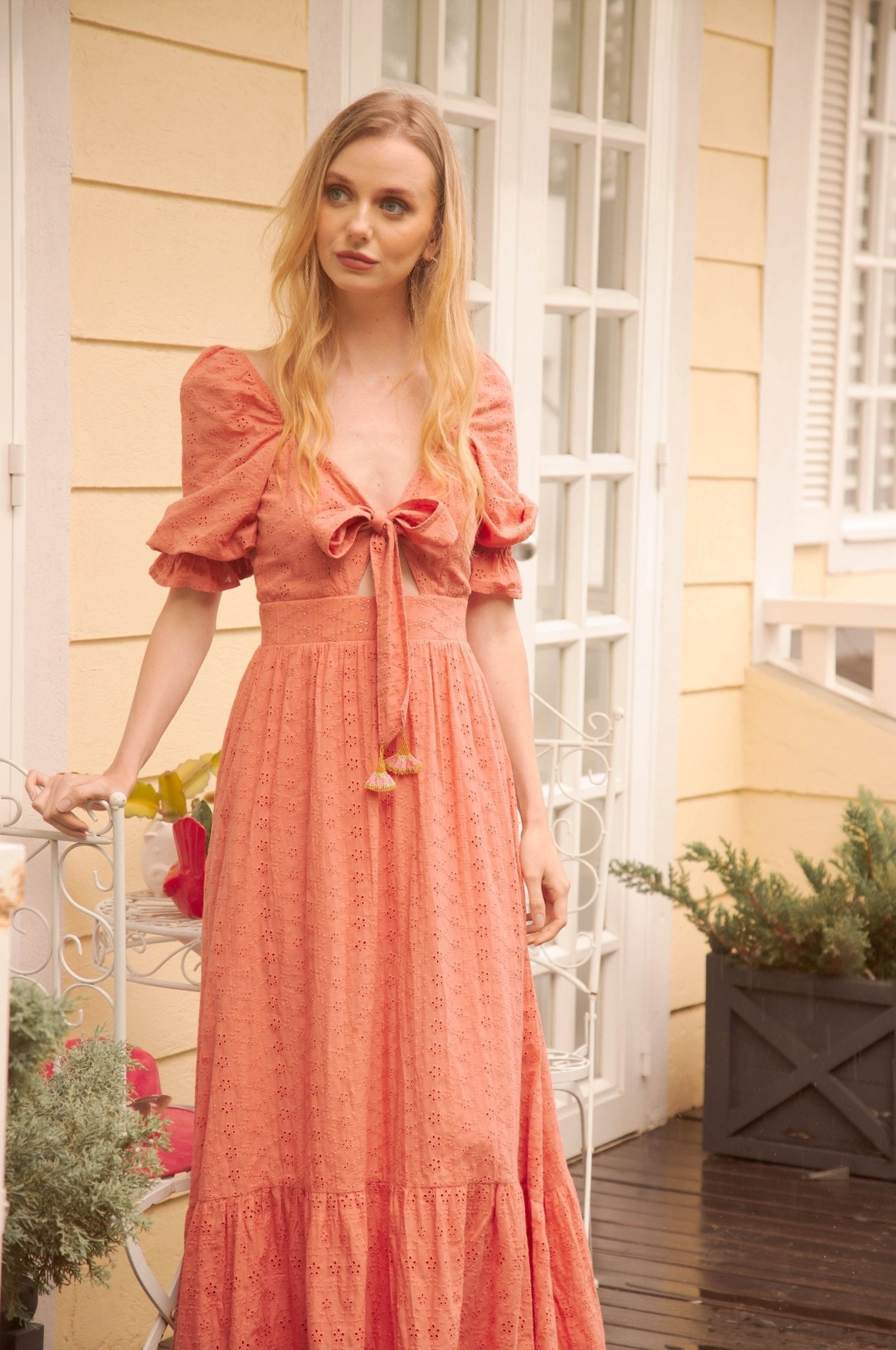 Ambari ojalillo maxi dress - Rosa Pistacho