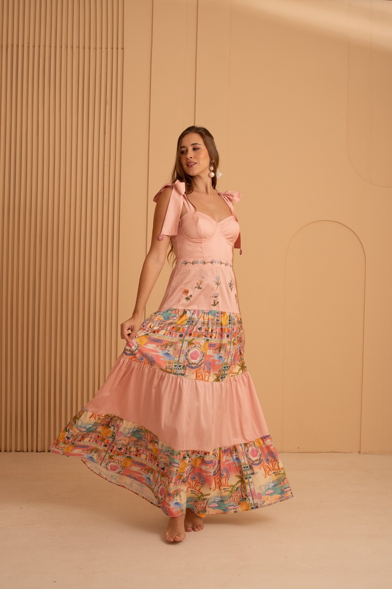 FLORENICA MAXI DRESS - Rosa Pistacho