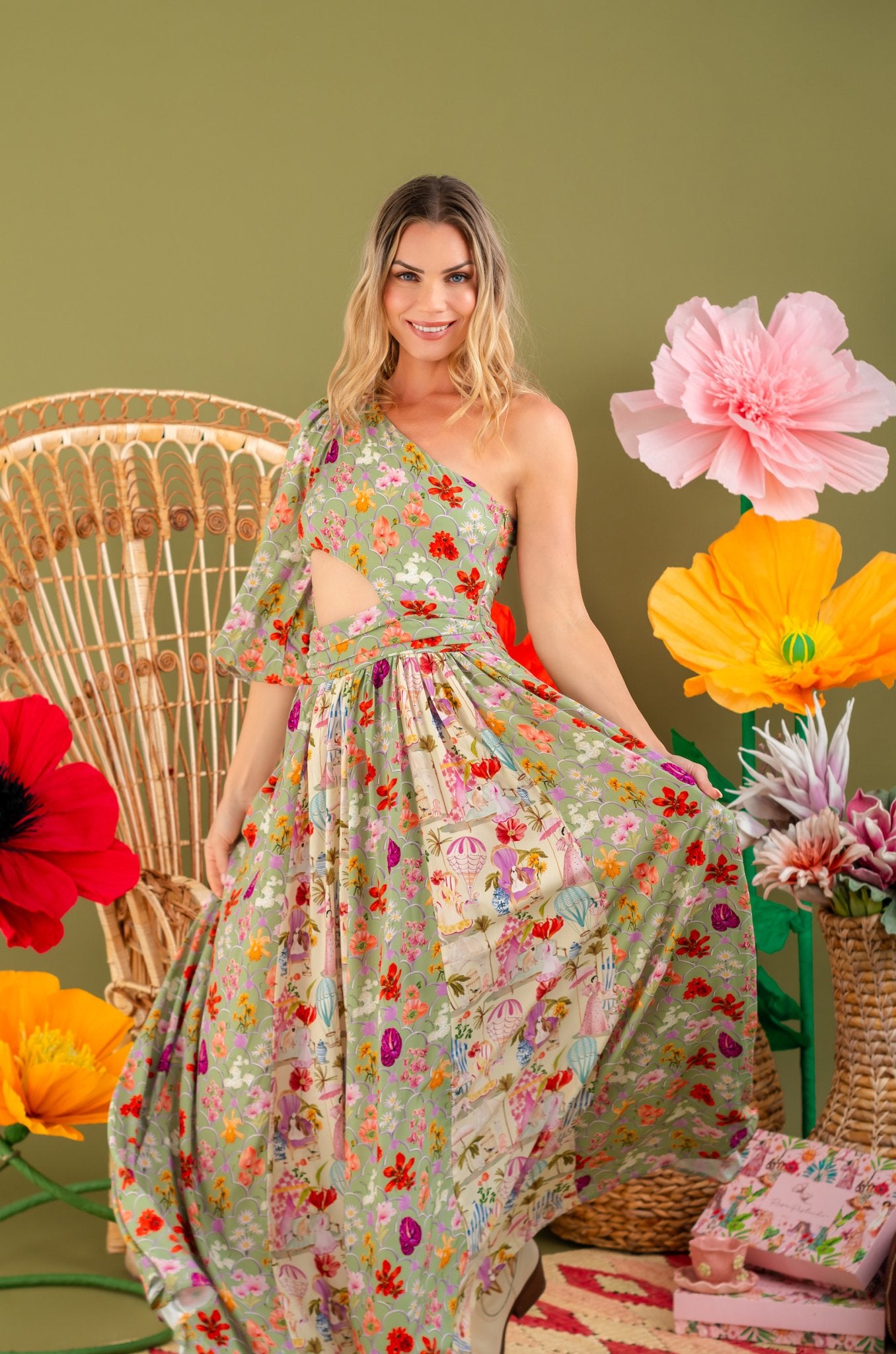 GARDENIA MAXI DRESS - Rosa Pistacho