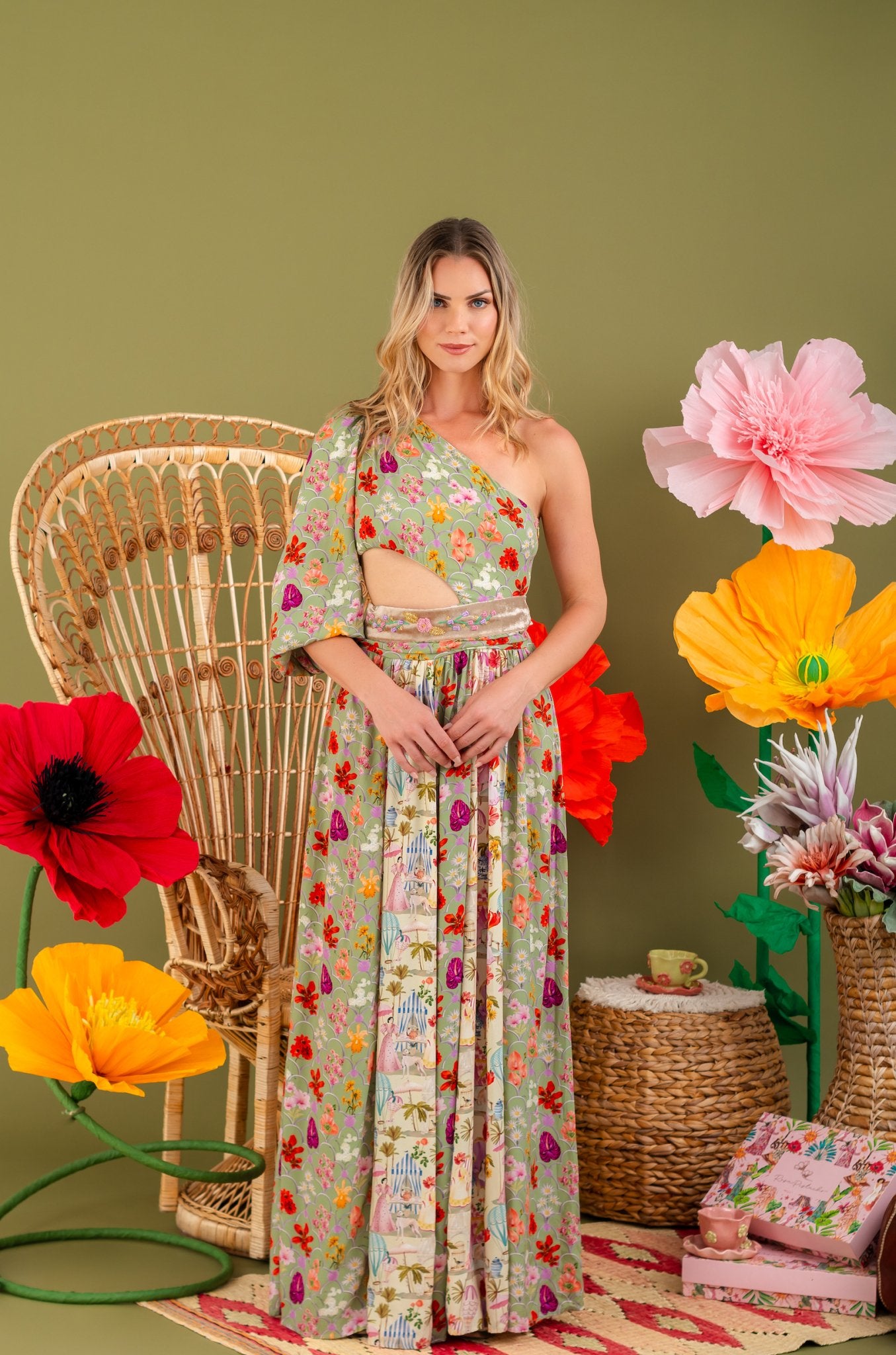 GARDENIA MAXI DRESS - Rosa Pistacho