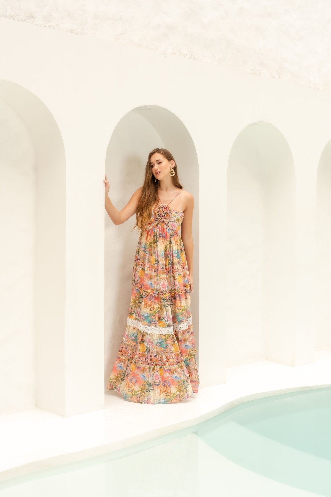 GENOVA MAXI DRESS - Rosa Pistacho