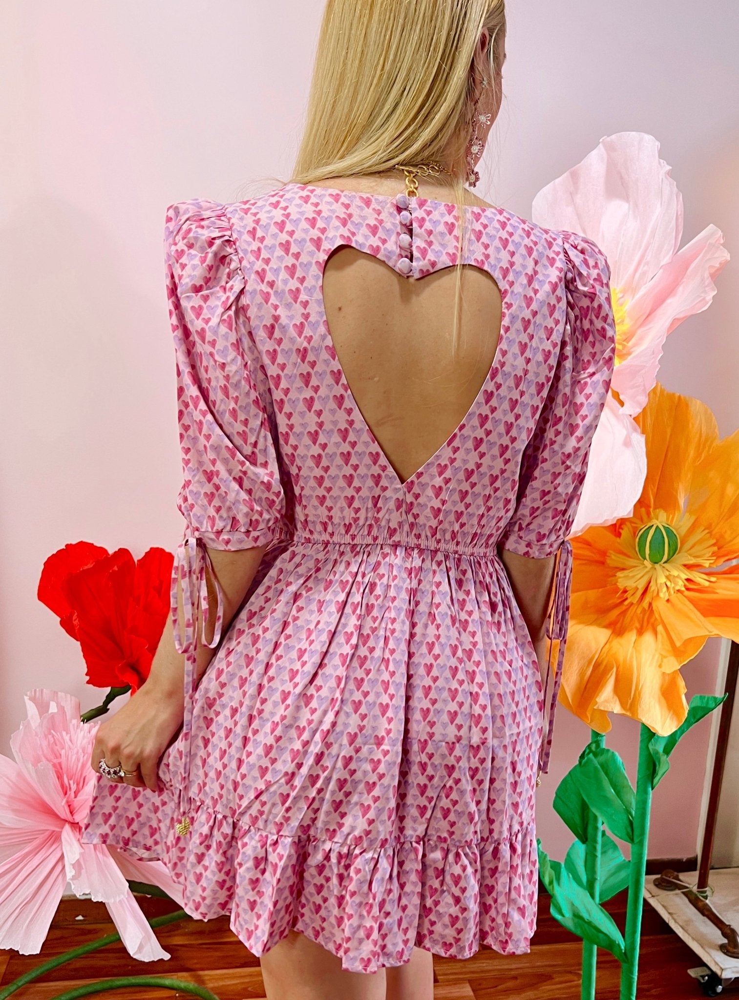 HEARTS MINI DRESS LIMITED EDITION - Rosa Pistacho