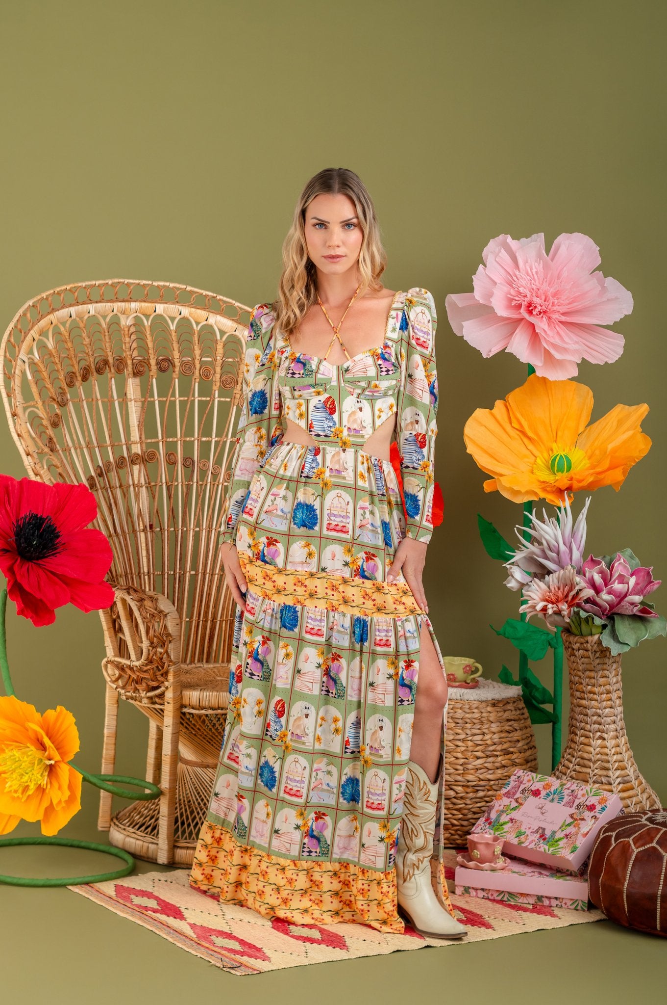 MARIA ANTONIETA VERDE MAXI DRESS - Rosa Pistacho