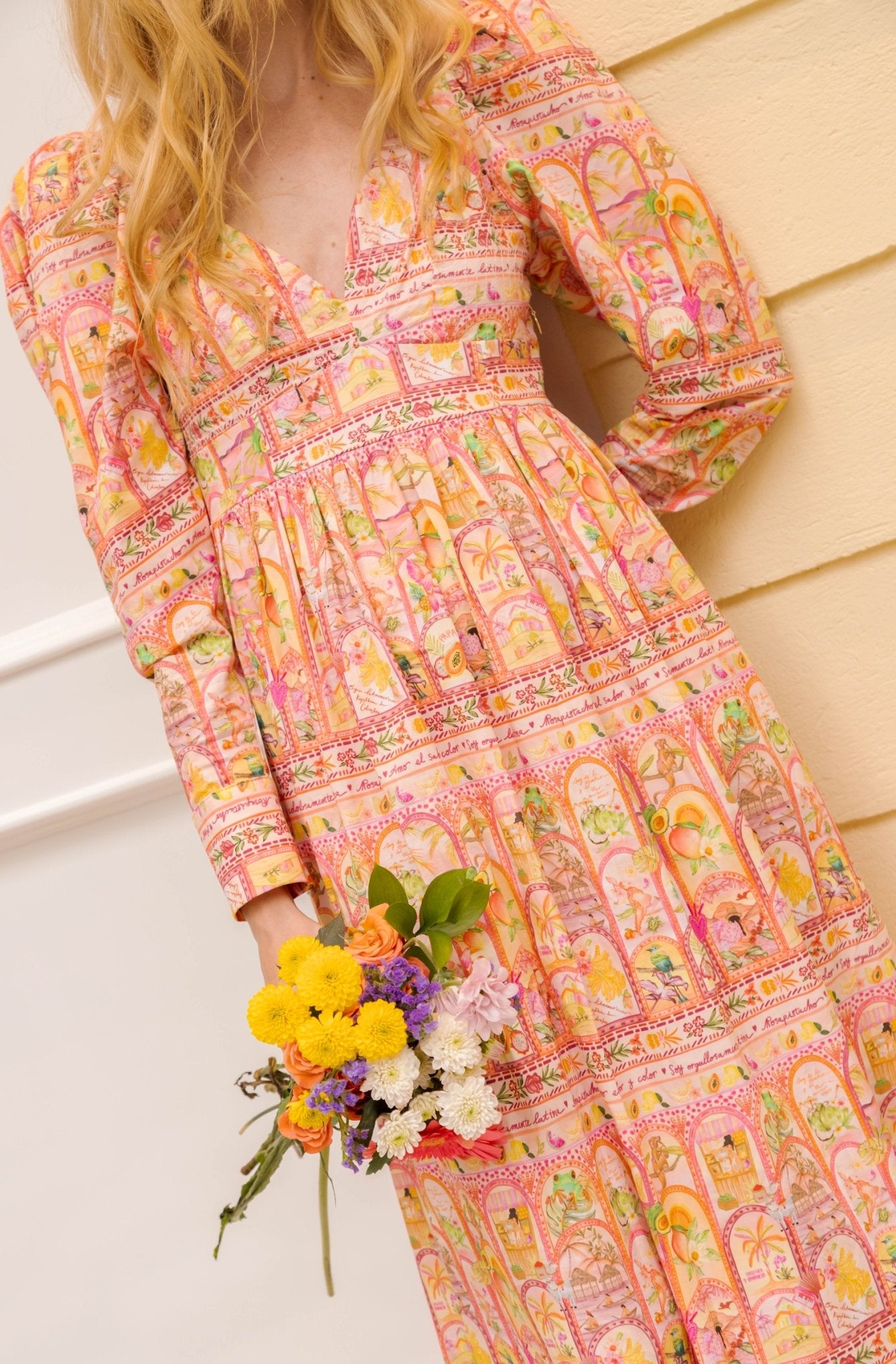 PAPAYA MIDI DRESS - Rosa Pistacho
