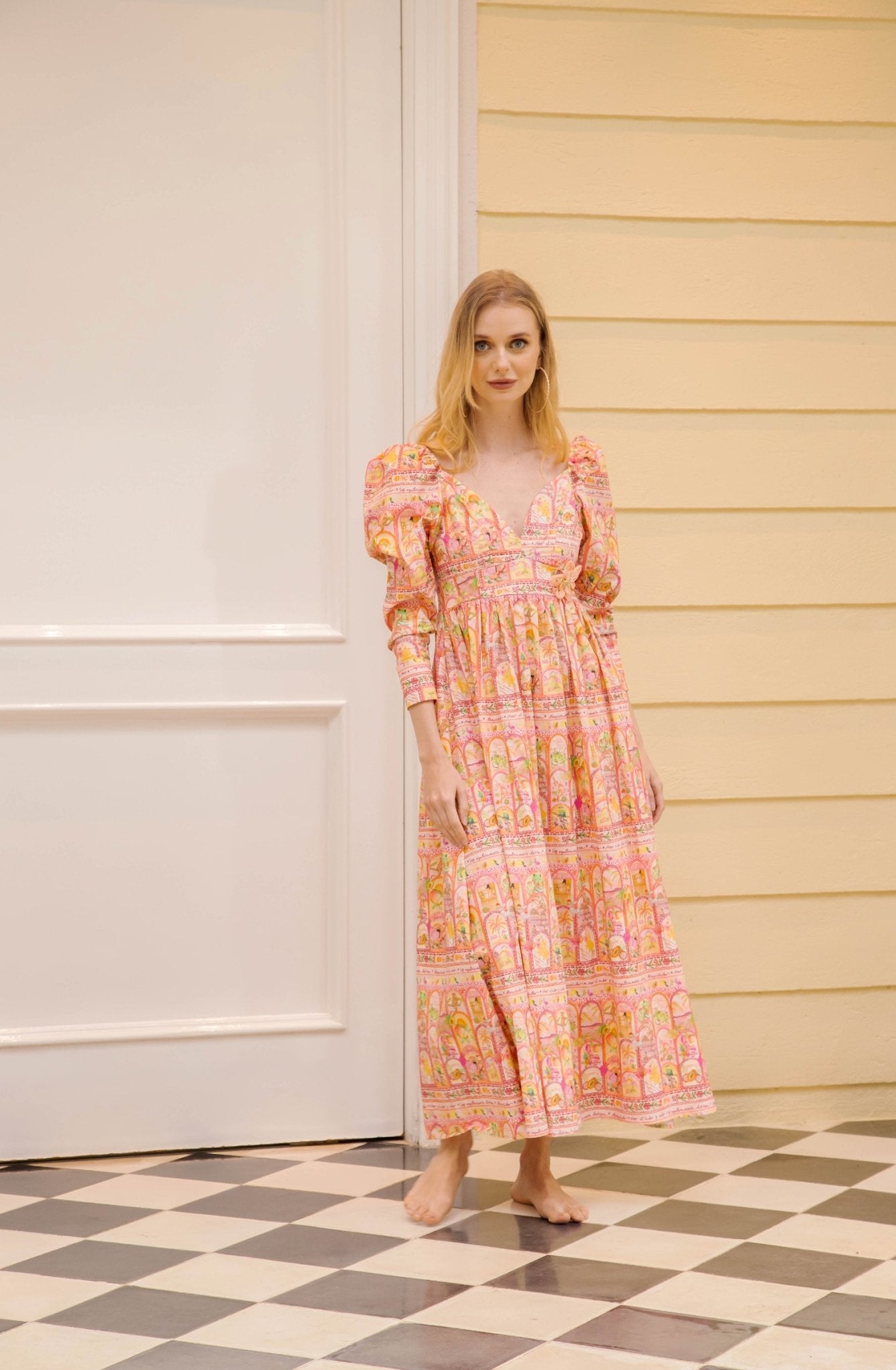 PAPAYA MIDI DRESS - Rosa Pistacho