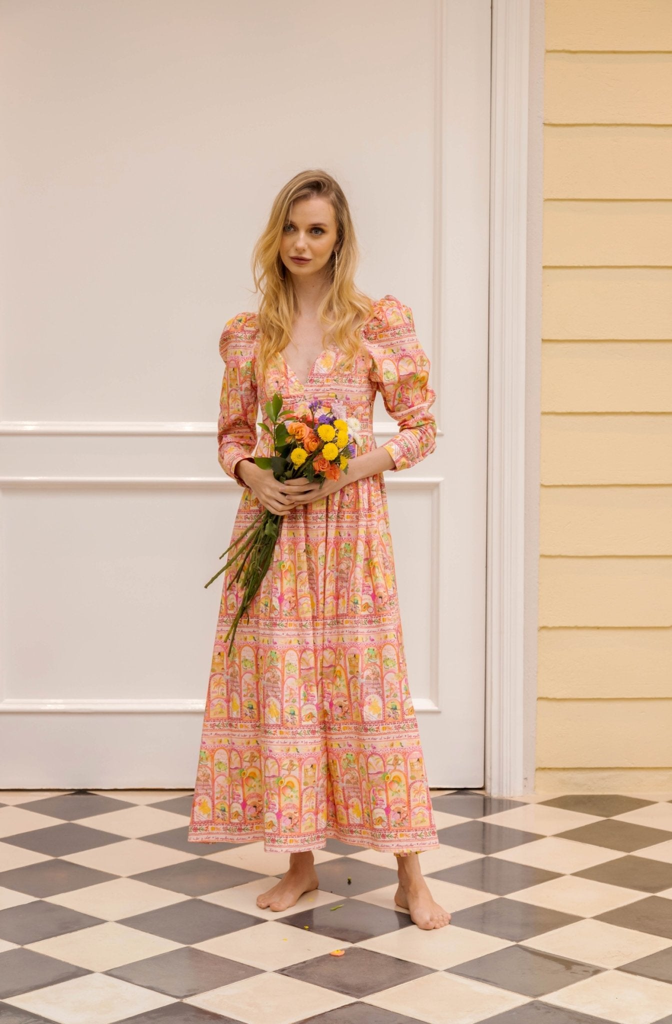 PAPAYA MIDI DRESS - Rosa Pistacho
