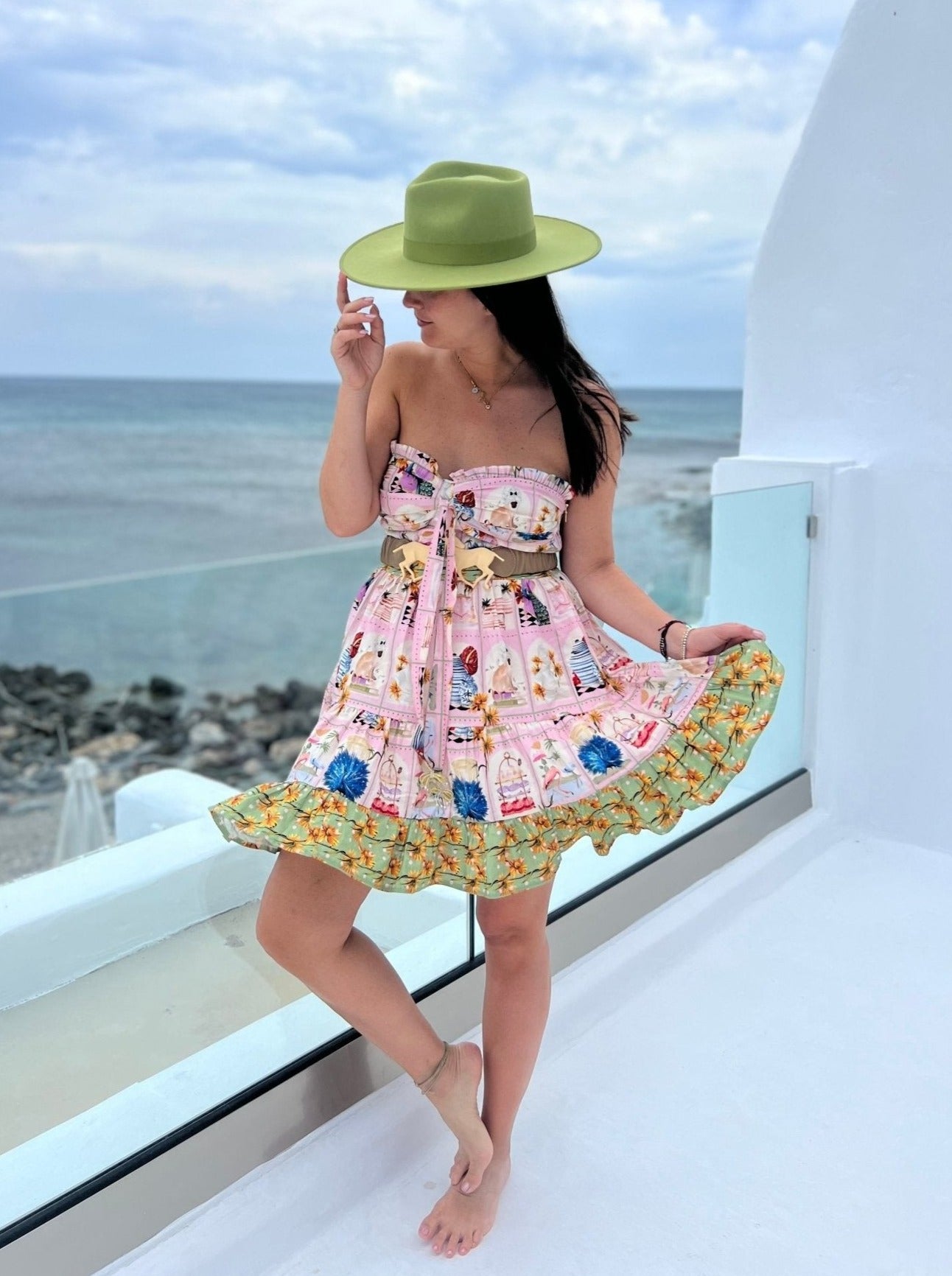 TARDE DE TE MINI DRESS - Rosa Pistacho