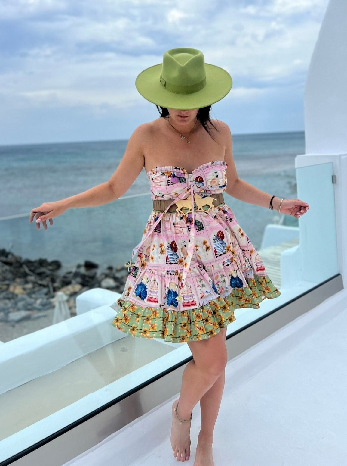 TARDE DE TE MINI DRESS - Rosa Pistacho