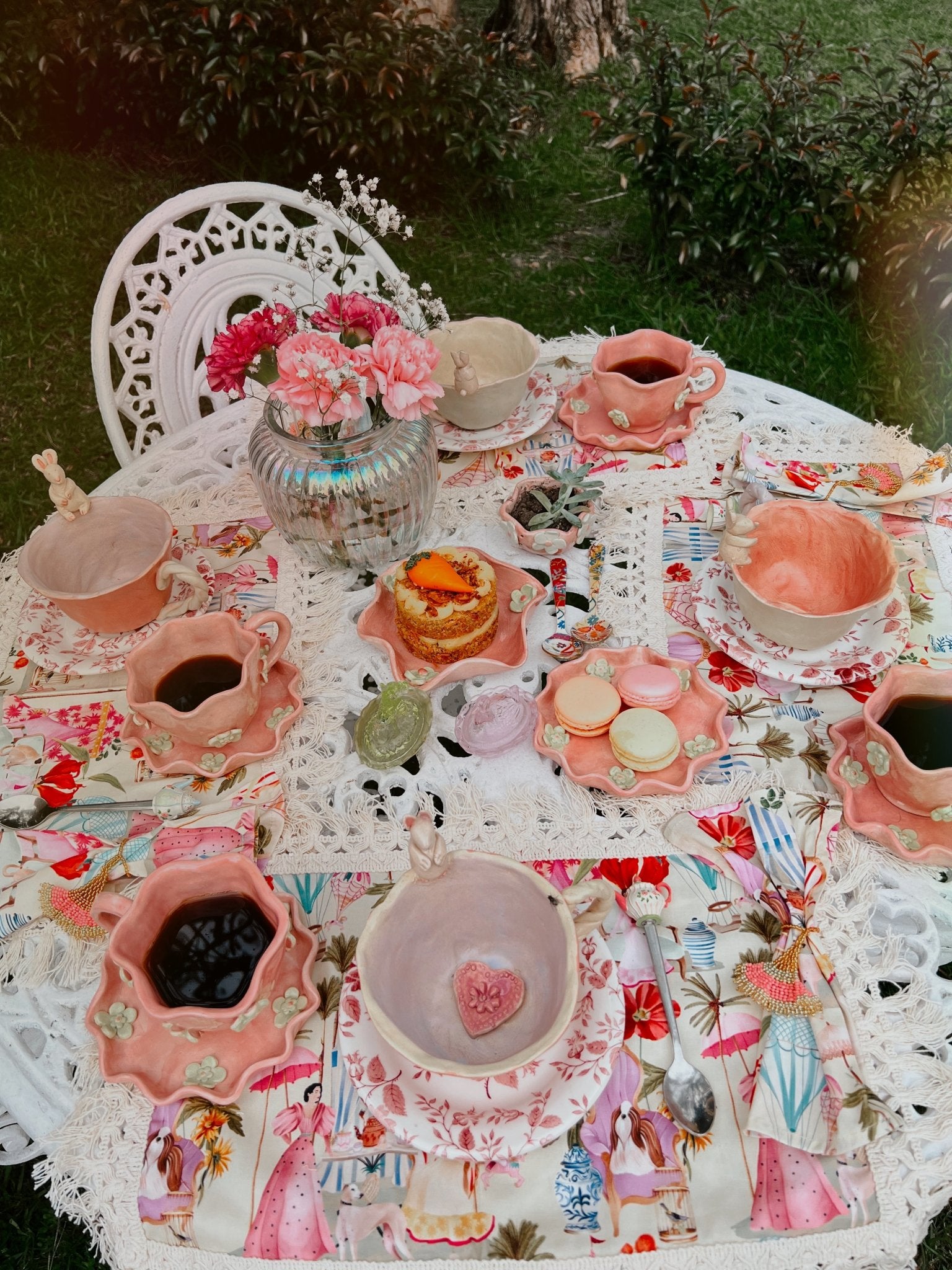TEA SET ROSAPISTACHO POCILLO + PLATICO - Rosa Pistacho