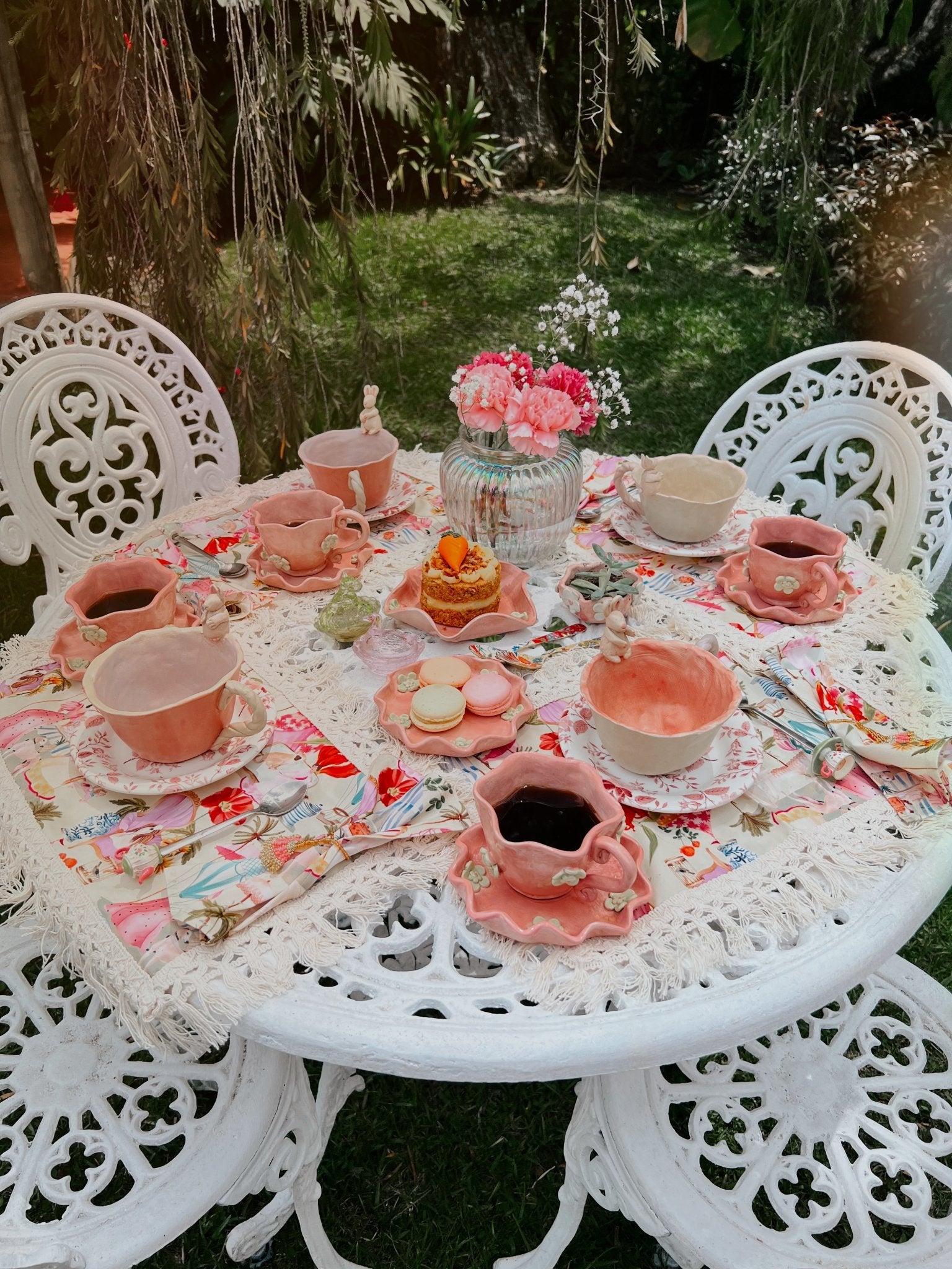 TEA SET ROSAPISTACHO POCILLO + PLATICO - Rosa Pistacho