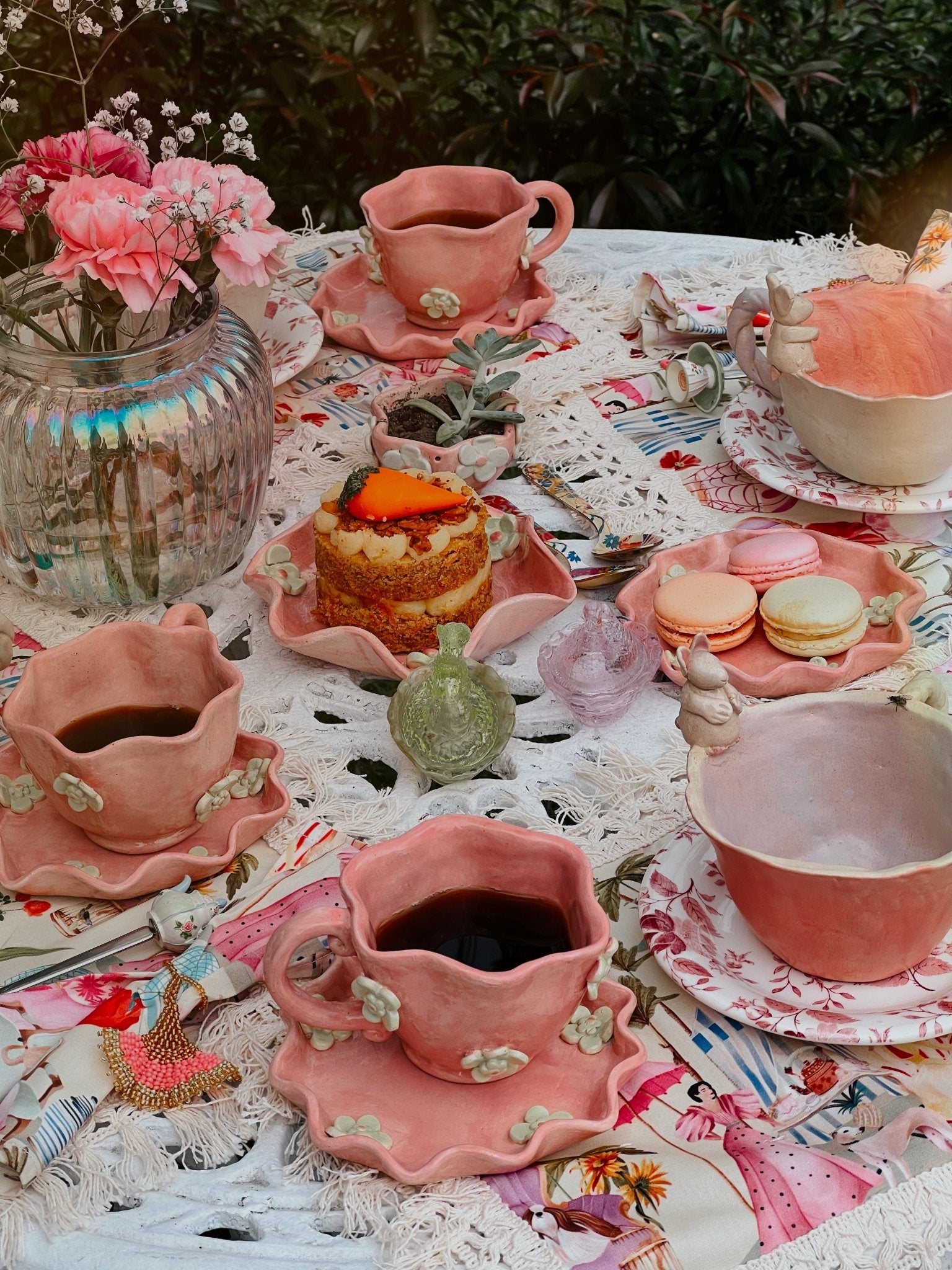 TEA SET ROSAPISTACHO POCILLO + PLATICO - Rosa Pistacho