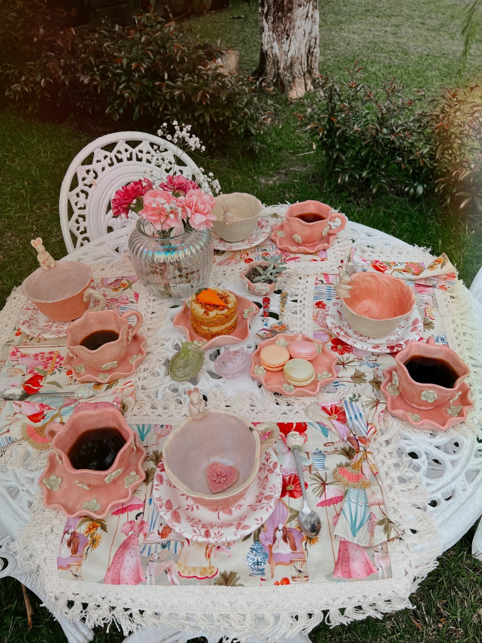 TEA SET ROSAPISTACHO POCILLO + PLATICO - Rosa Pistacho