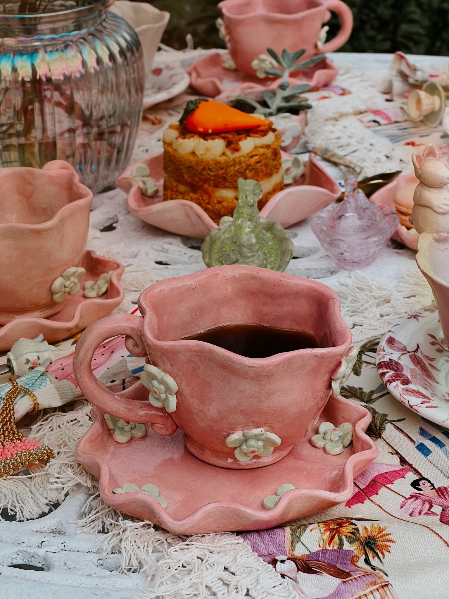 TEA SET ROSAPISTACHO POCILLO + PLATICO - Rosa Pistacho