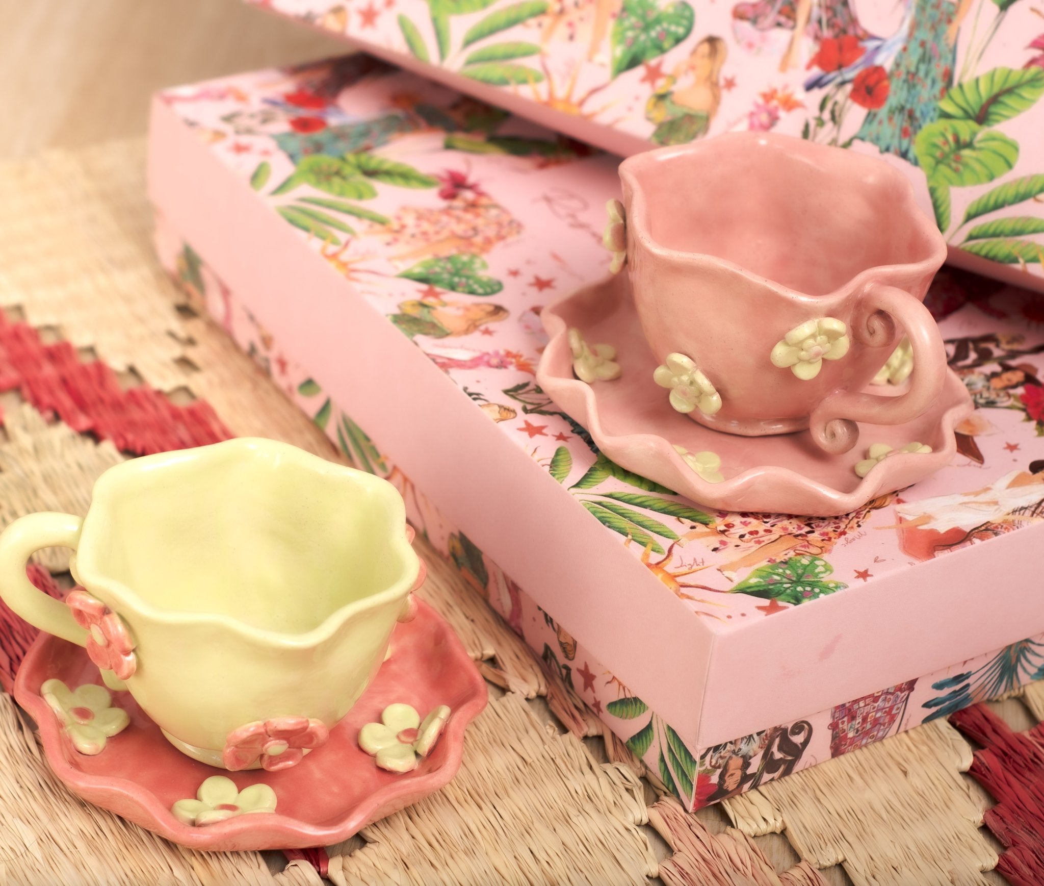 TEA SET ROSAPISTACHO POCILLO + PLATICO - Rosa Pistacho