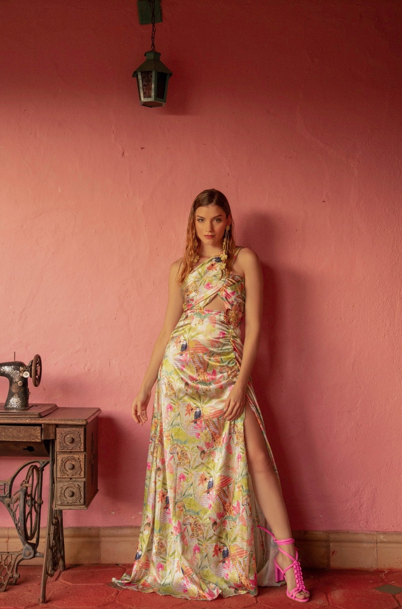TROPICO MAXI DRESS - Rosa Pistacho