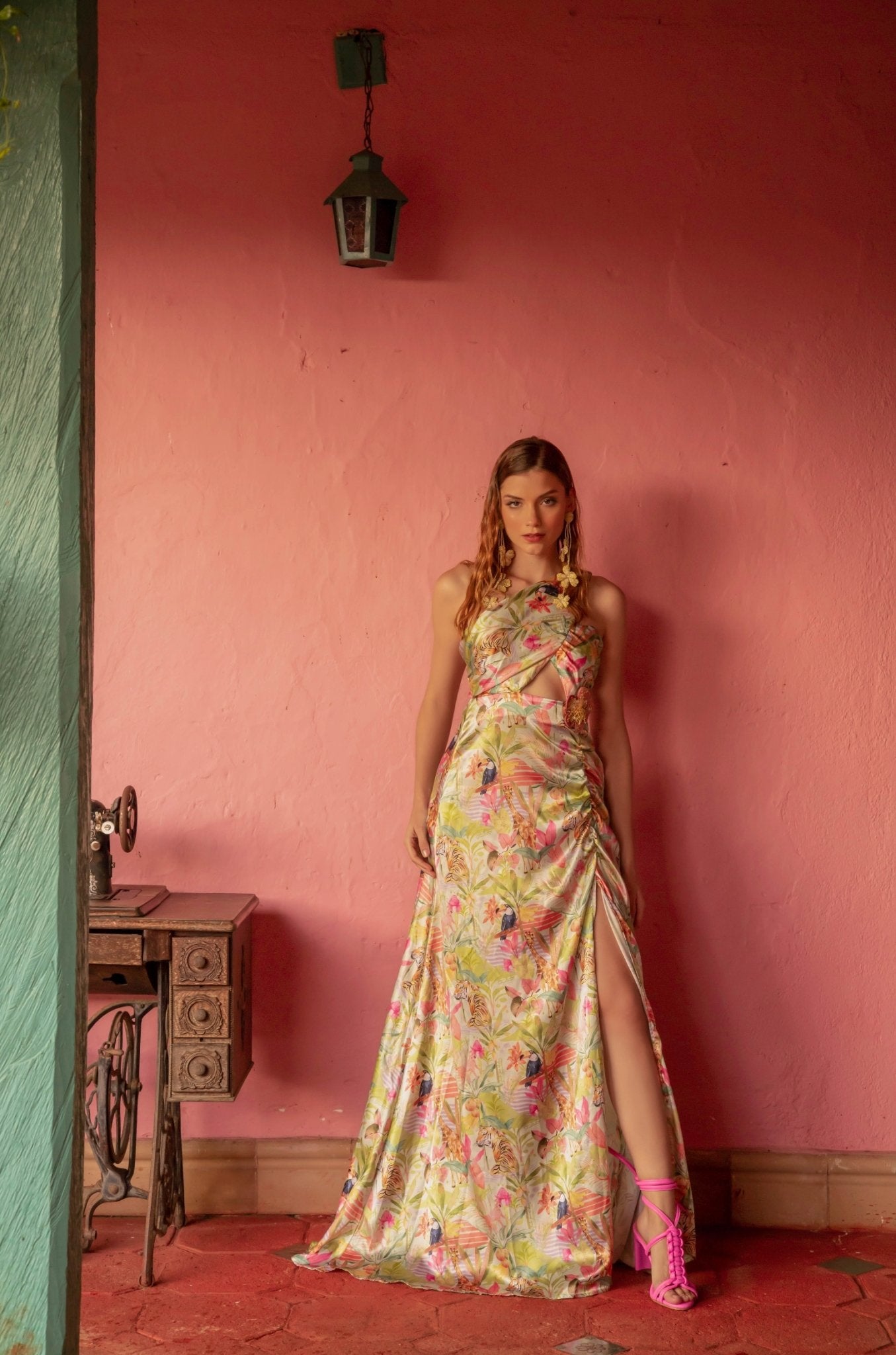 TROPICO MAXI DRESS - Rosa Pistacho