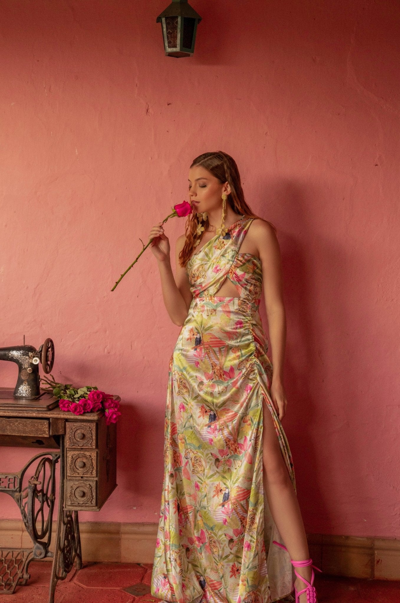 TROPICO MAXI DRESS - Rosa Pistacho