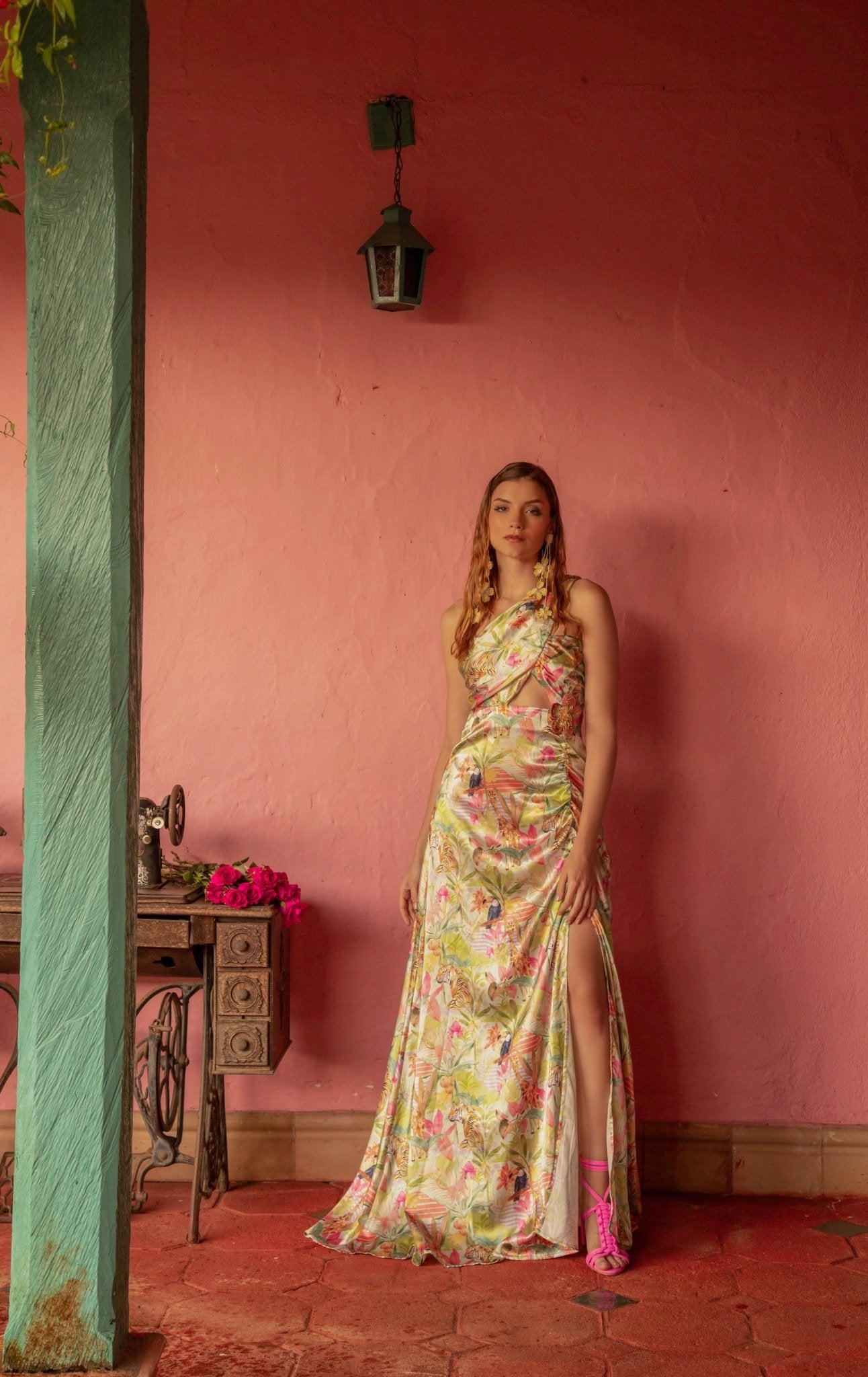 TROPICO MAXI DRESS - Rosa Pistacho