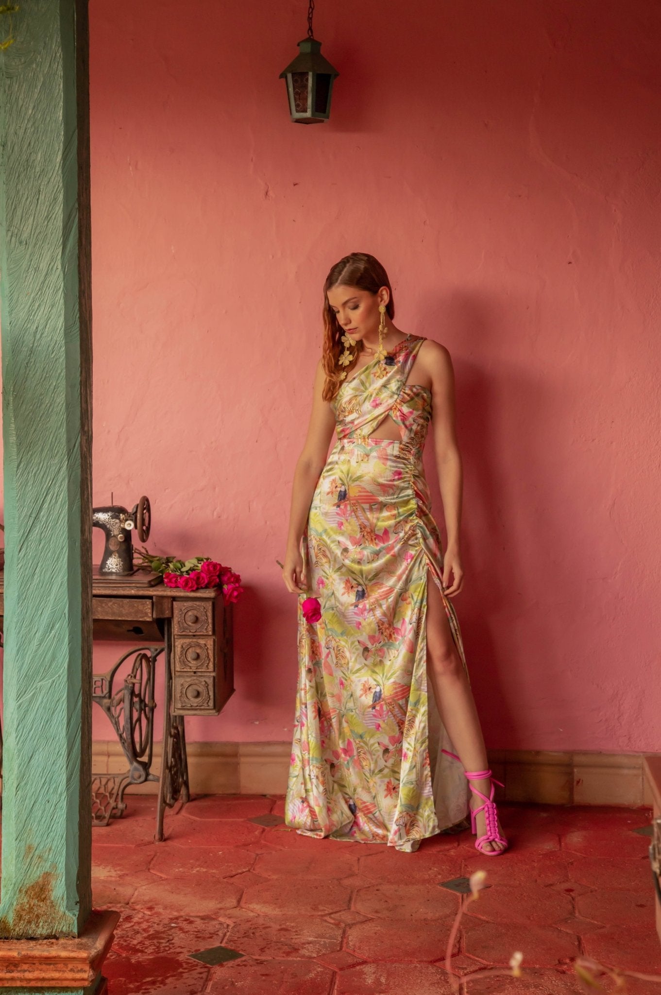 TRÓPICO MAXI DRESS - Rosa Pistacho