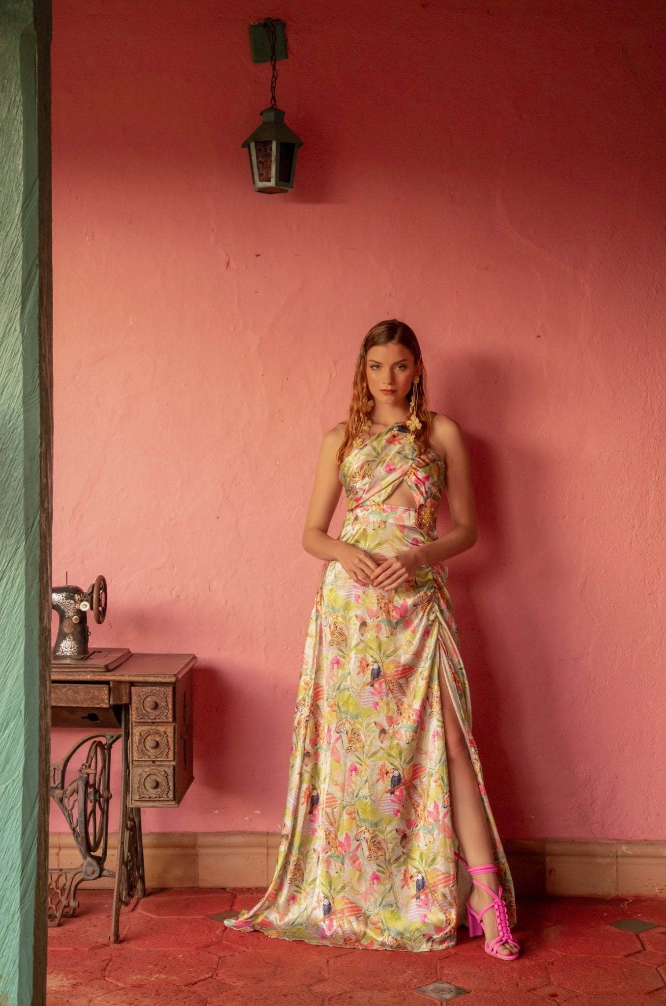 TROPICO MAXI DRESS - Rosa Pistacho