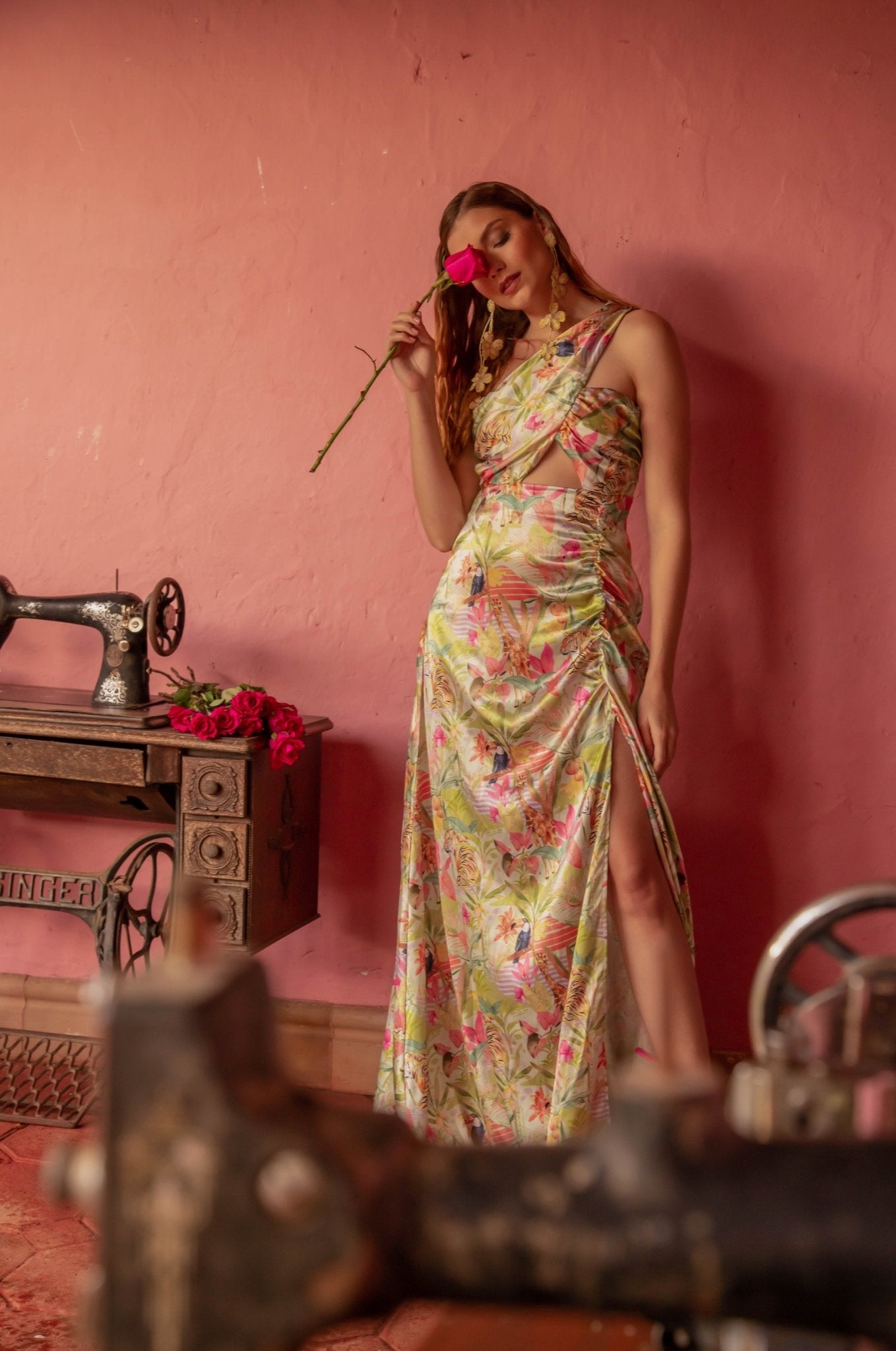 TRÓPICO MAXI DRESS - Rosa Pistacho