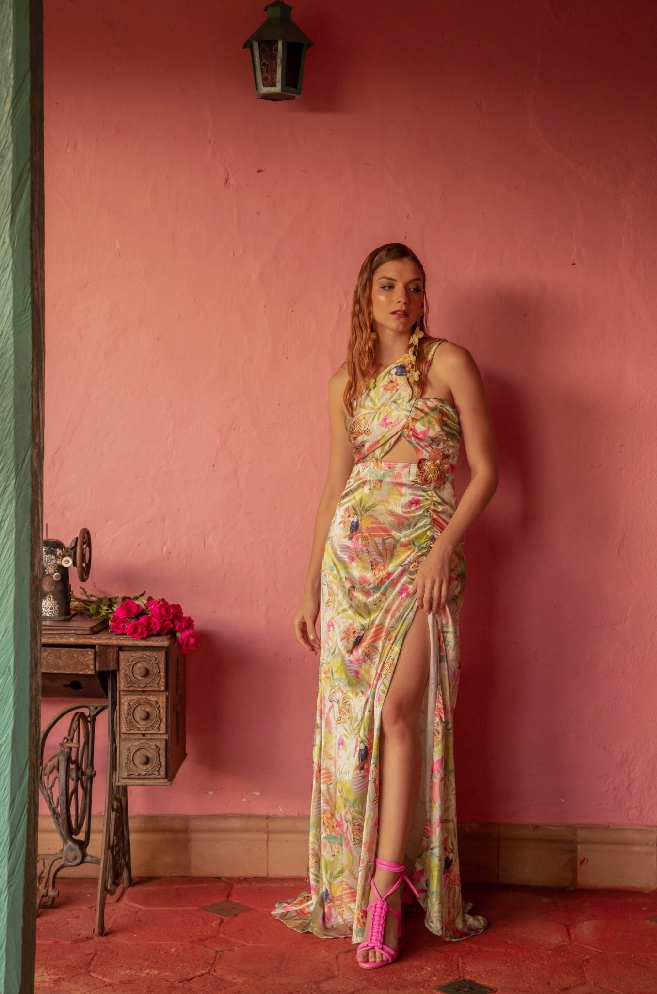 TROPICO MAXI DRESS - Rosa Pistacho