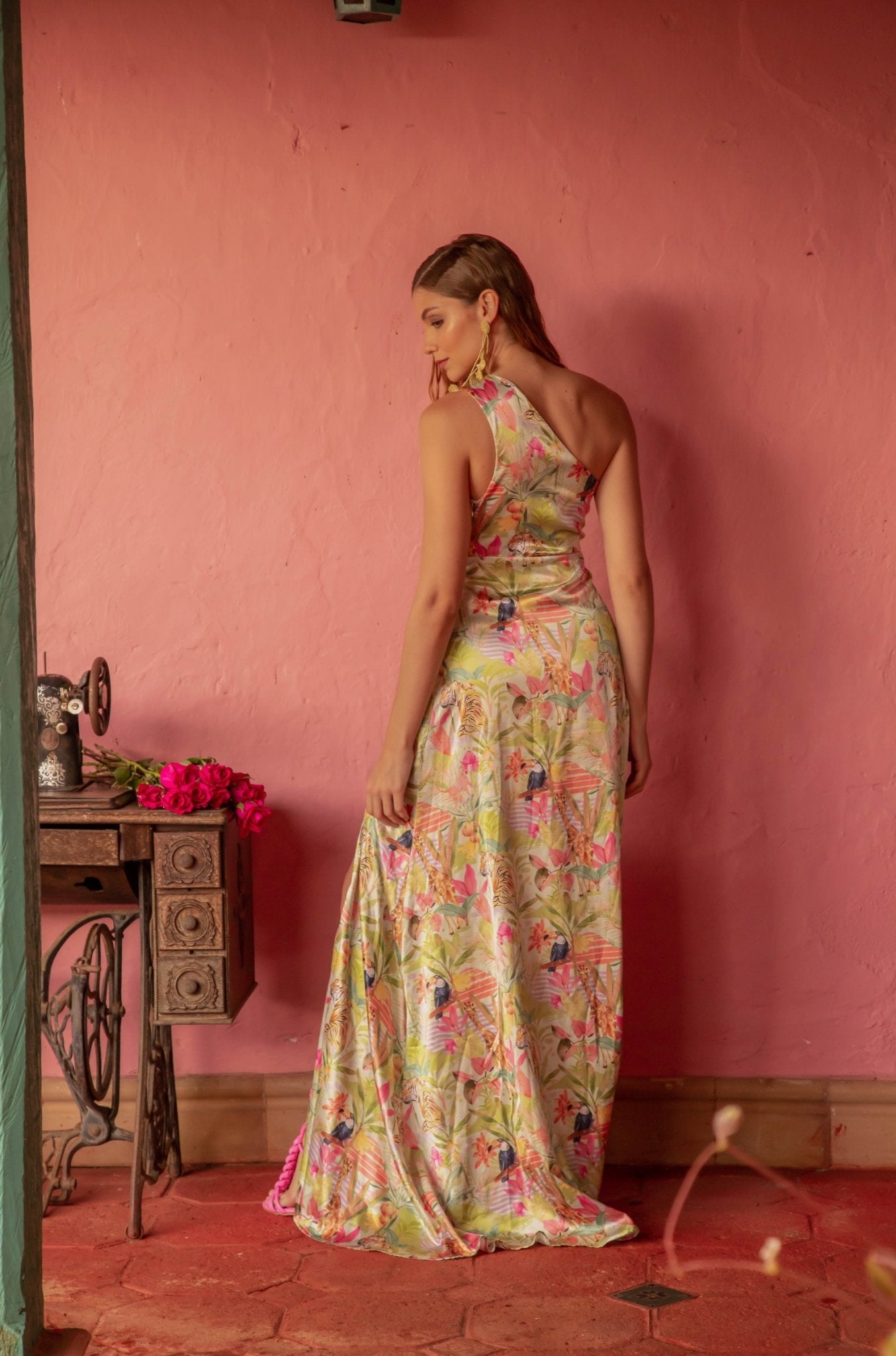 TROPICO MAXI DRESS - Rosa Pistacho