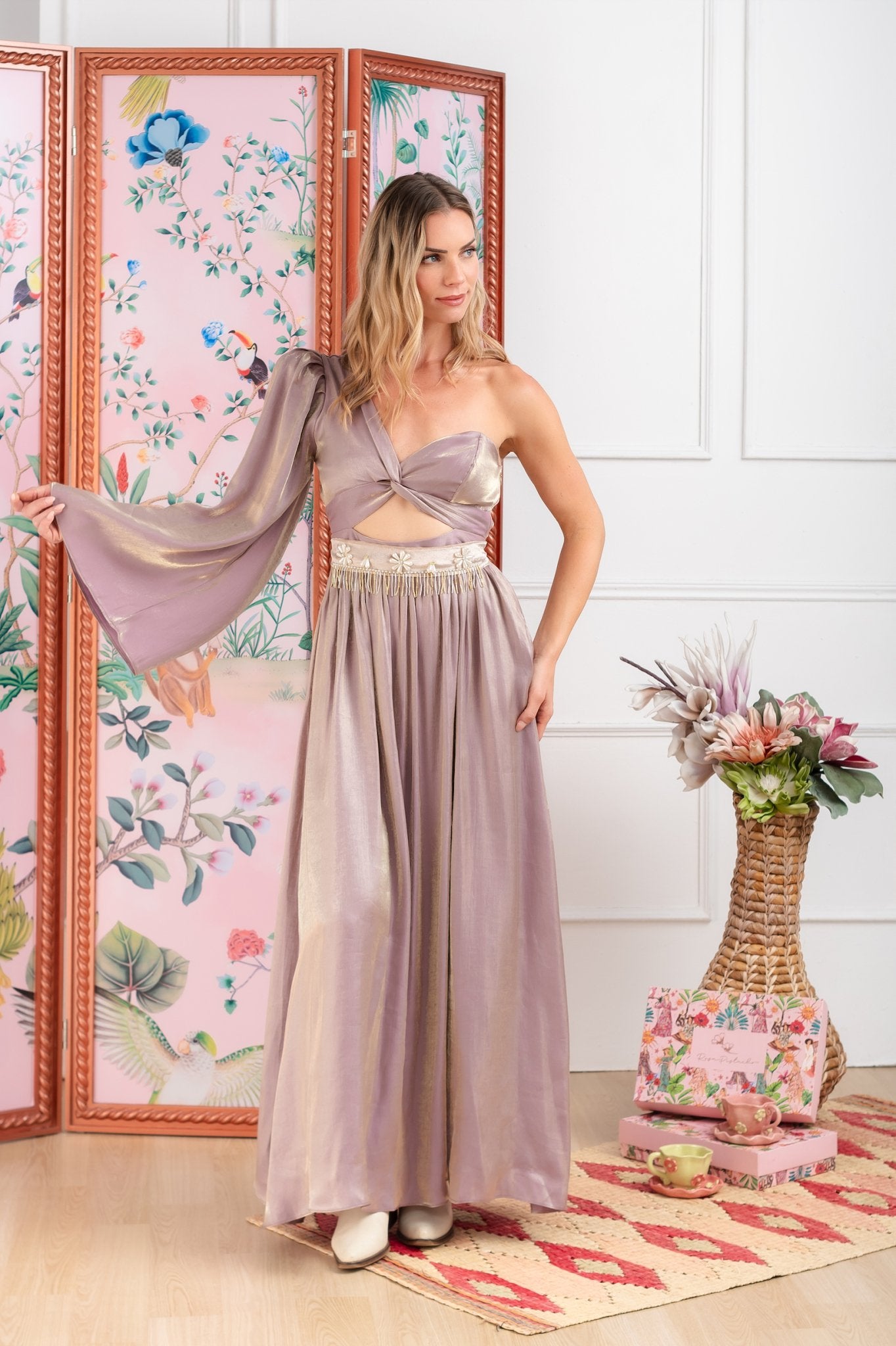 TURIN SPARKLE MAXI DRESS [LIMITED EDITION] - Rosa Pistacho